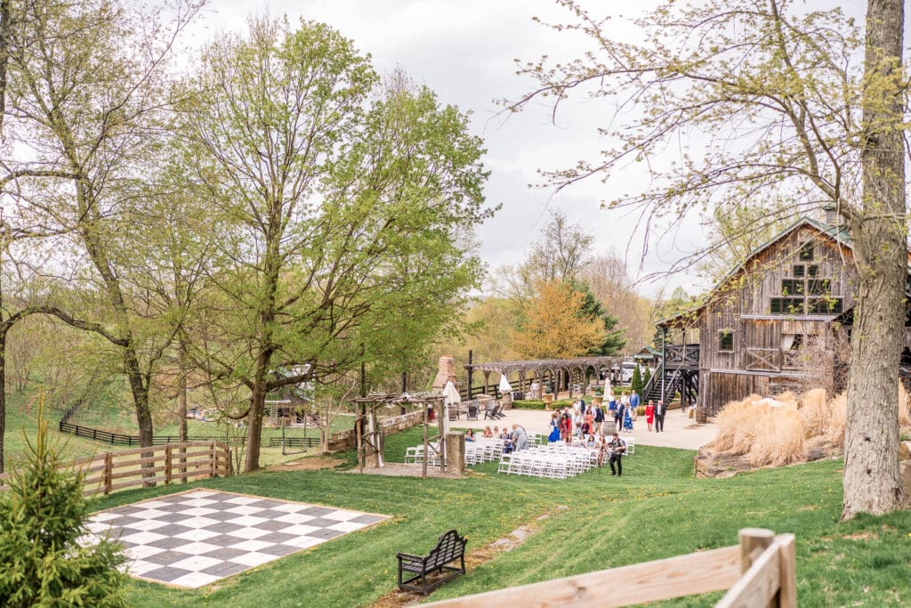 Spring outdoor wedding at Rivercrest Farms in Dover, Ohio.
