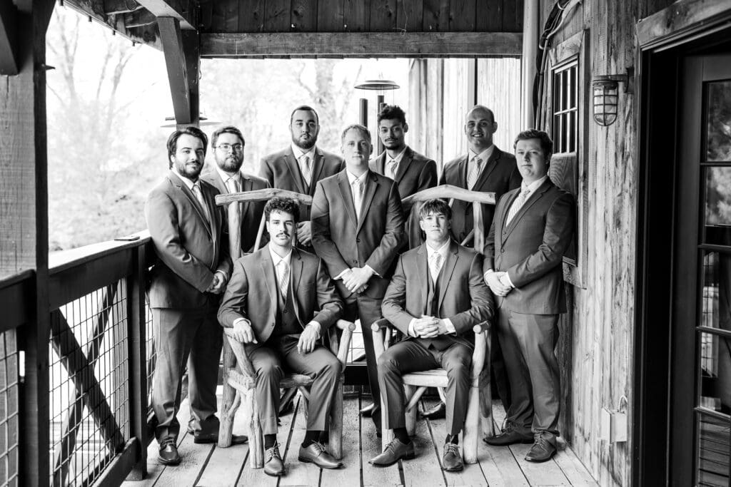 The Groom and his groomsmen at Rivercrest Farms in Dover, Ohio.