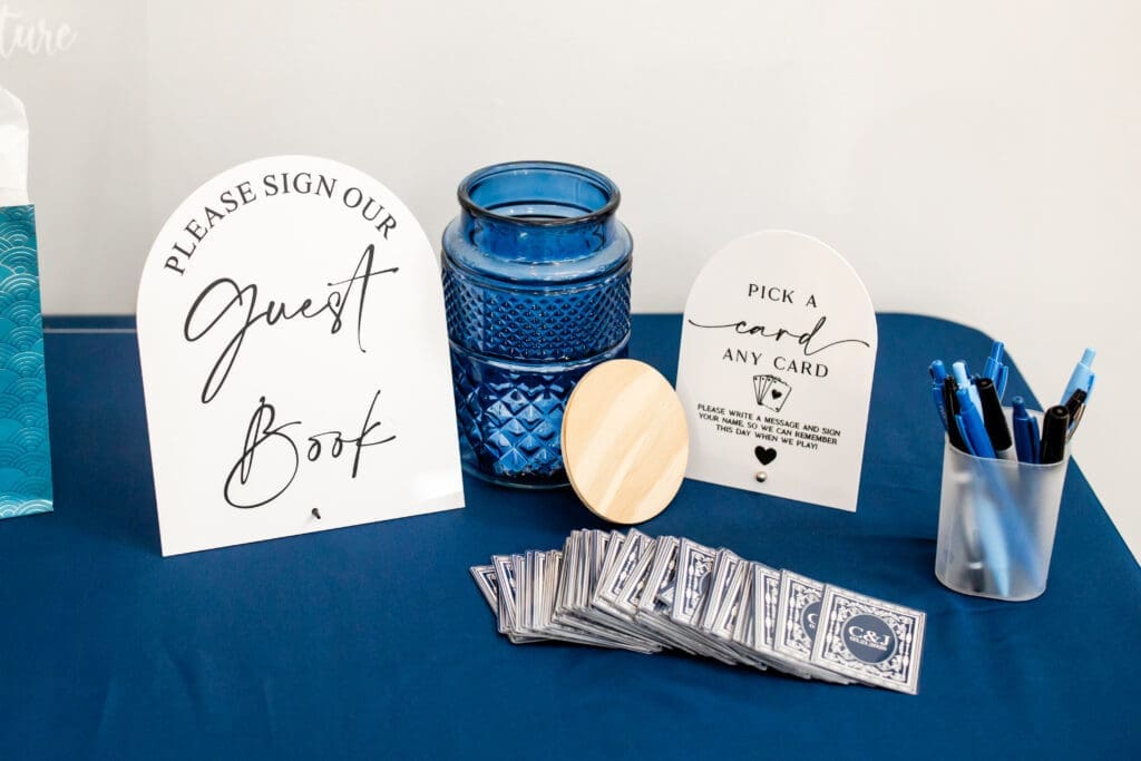 Custom card guest book.
