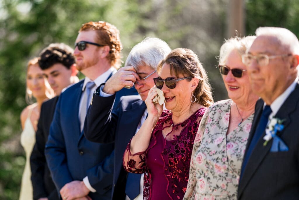 Guests cry as they watch the ceremony at The Estate at New Albany