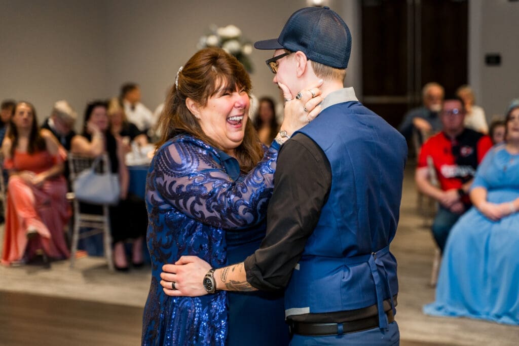 The groom and his mother dance at the Estate at New Albany
