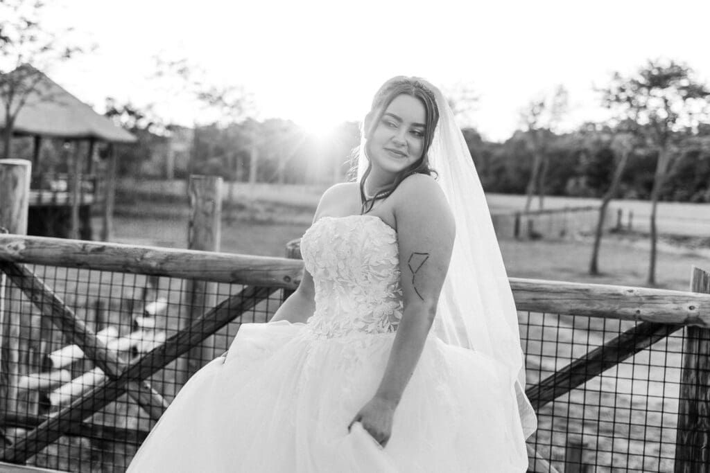 Golden hour bridal portrait at the Columbus Zoo and Aquarium Africa Event Center