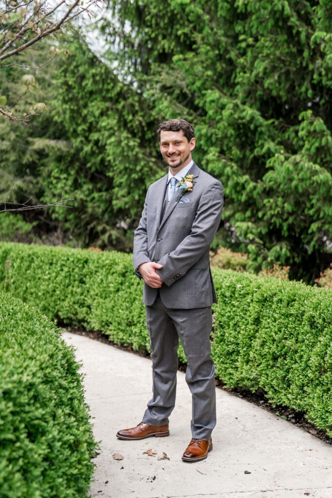 Groom portrait at the Dempsey Event Center in Delaware, Ohio.