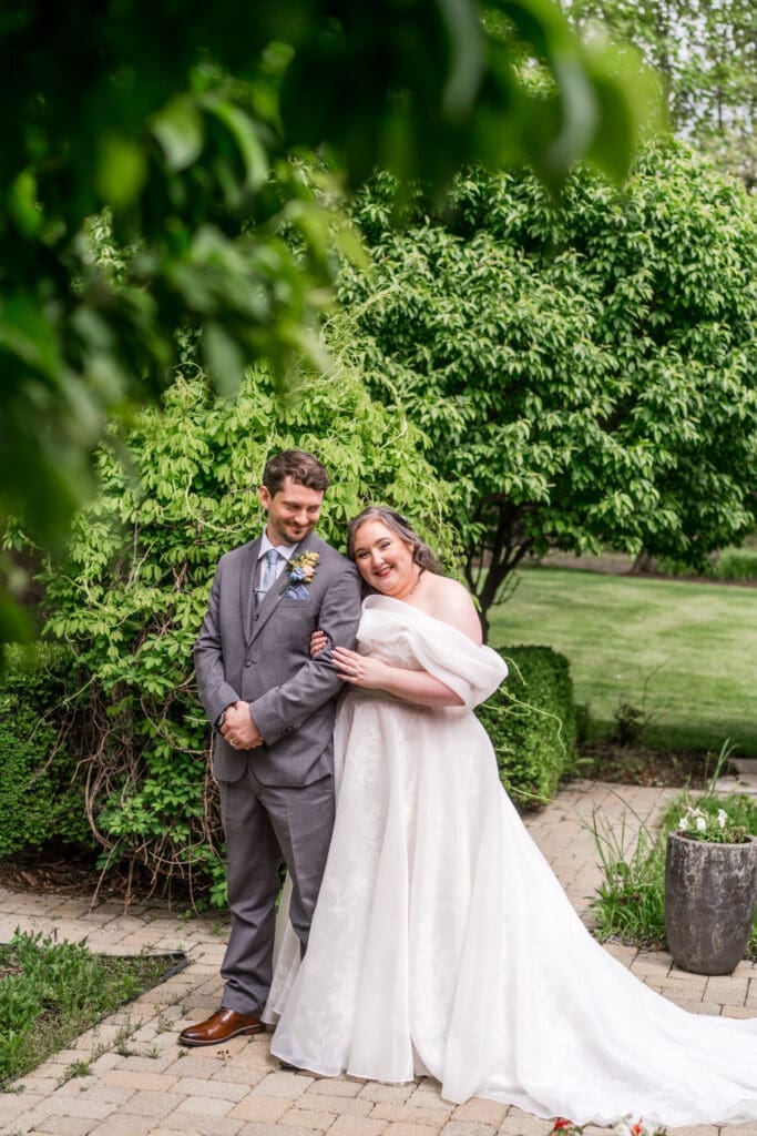 Wedding couple portrait at the Dempsey Event Center in Delaware, Ohio.