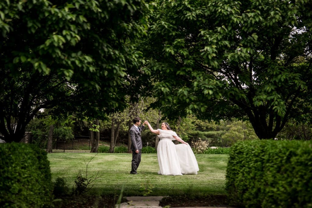 Wedding couple portrait at the Dempsey Event Center in Delaware, Ohio.
