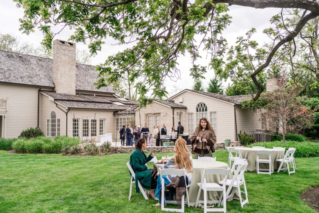 Cocktail hour on the patio and lawn at the Dempsey Event Center in Delaware, Ohio.