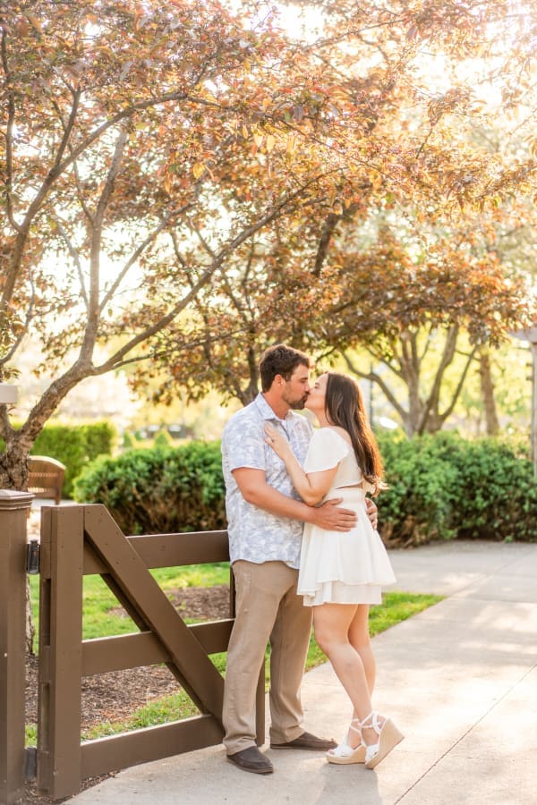 Engagement photos at the Franklin Park Conservatory Community Gardens in Columbus, Ohio