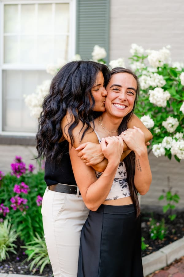 Engagement photo in German Village
