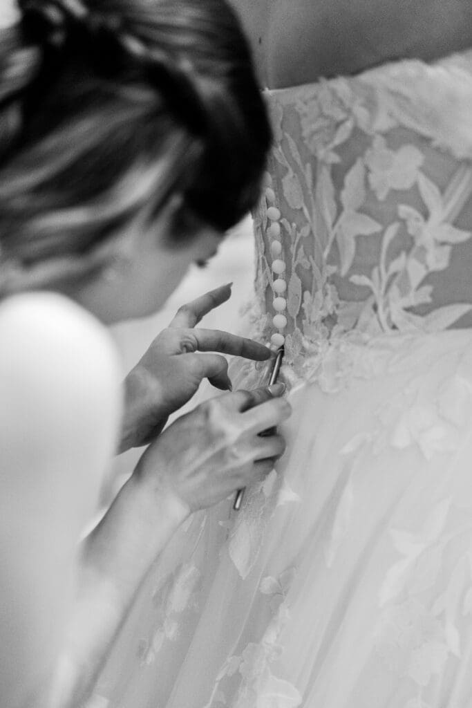 Two brides getting ready at Wagnalls Memorial Library in Lithopolis Ohio