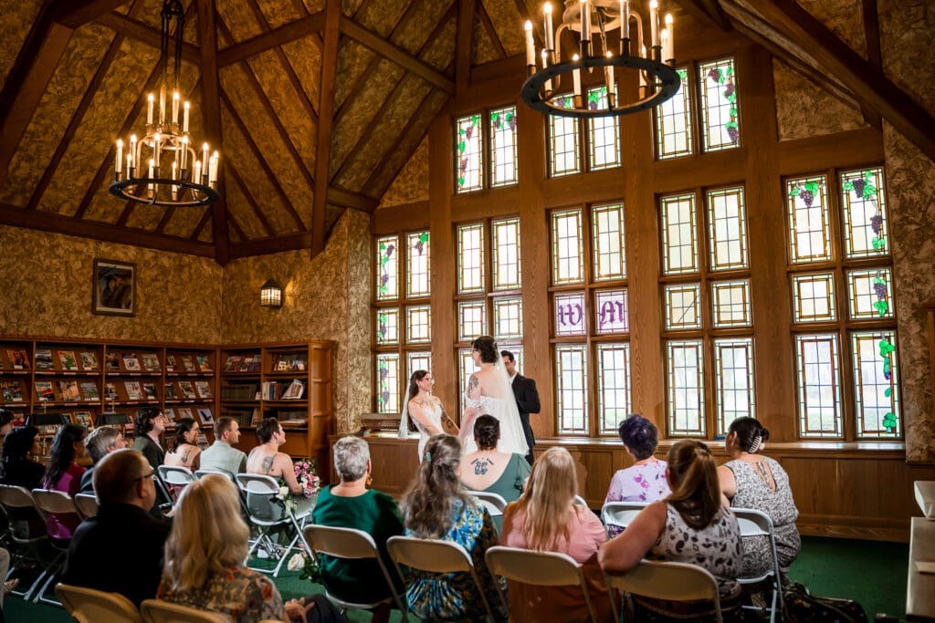Columbus Ohio LGBTQ+ wedding at Wagnalls Memorial Library