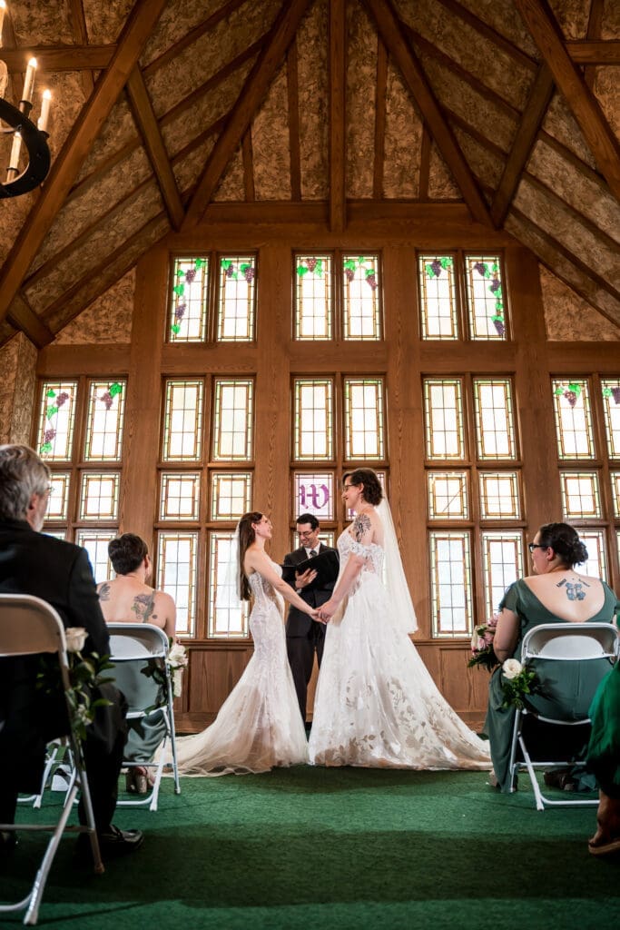 Columbus Ohio LGBTQ+ wedding at Wagnalls Memorial Library