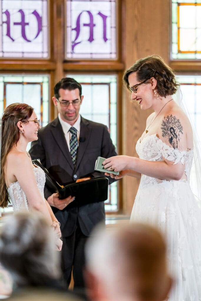 Columbus Ohio LGBTQ+ wedding at Wagnalls Memorial Library