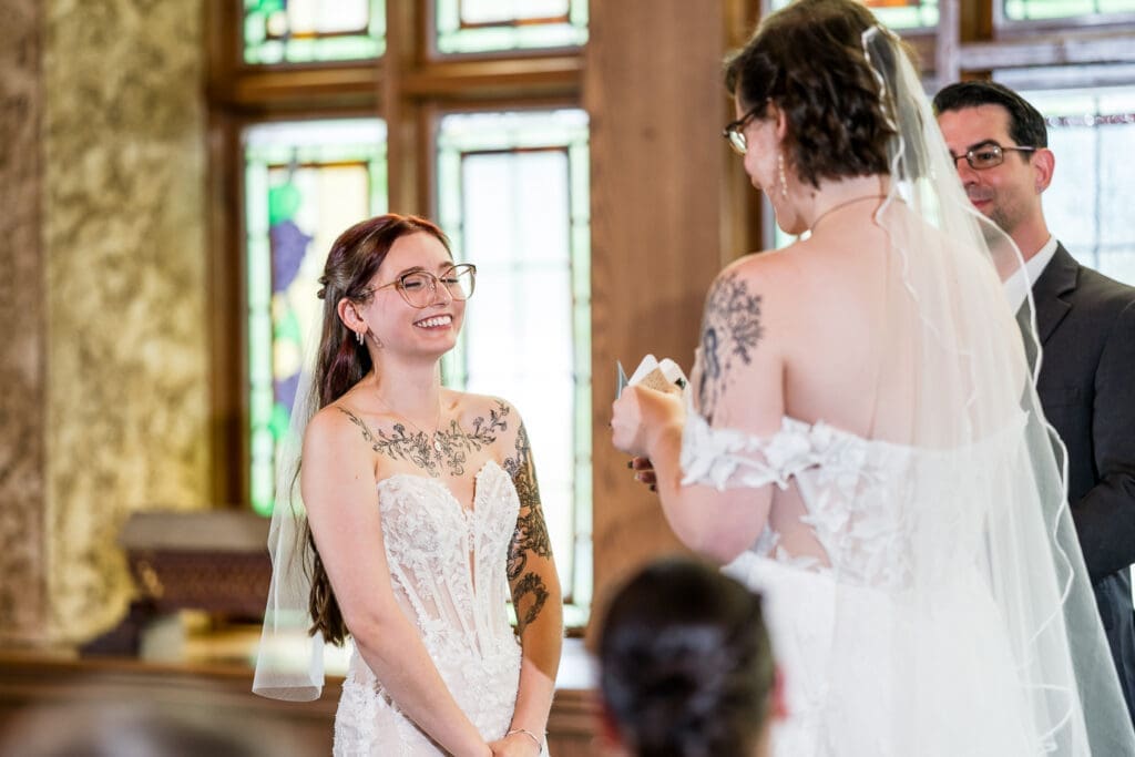 Columbus Ohio LGBTQ+ wedding at Wagnalls Memorial Library