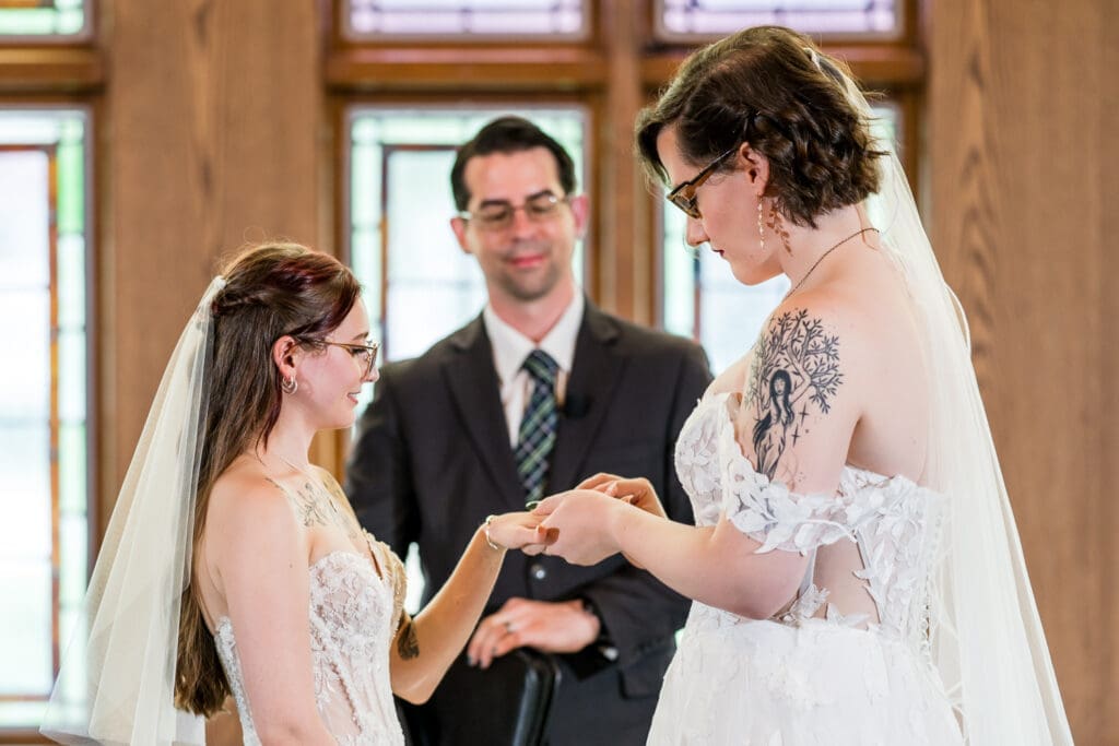 Columbus Ohio LGBTQ+ wedding at Wagnalls Memorial Library