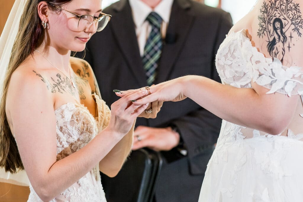 Columbus Ohio LGBTQ+ wedding at Wagnalls Memorial Library