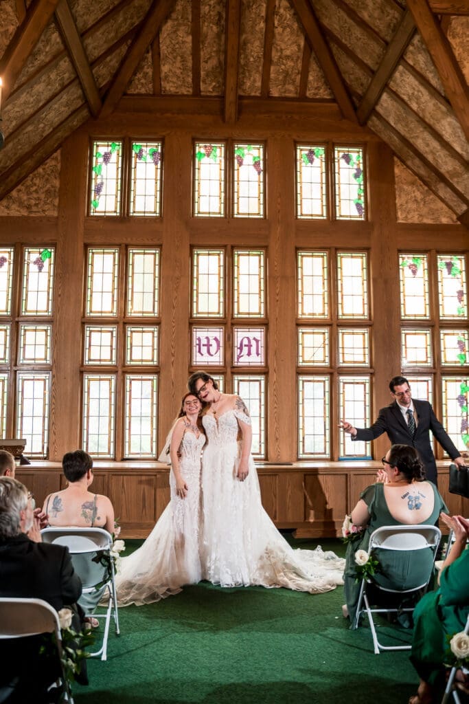Columbus Ohio LGBTQ+ wedding at Wagnalls Memorial Library