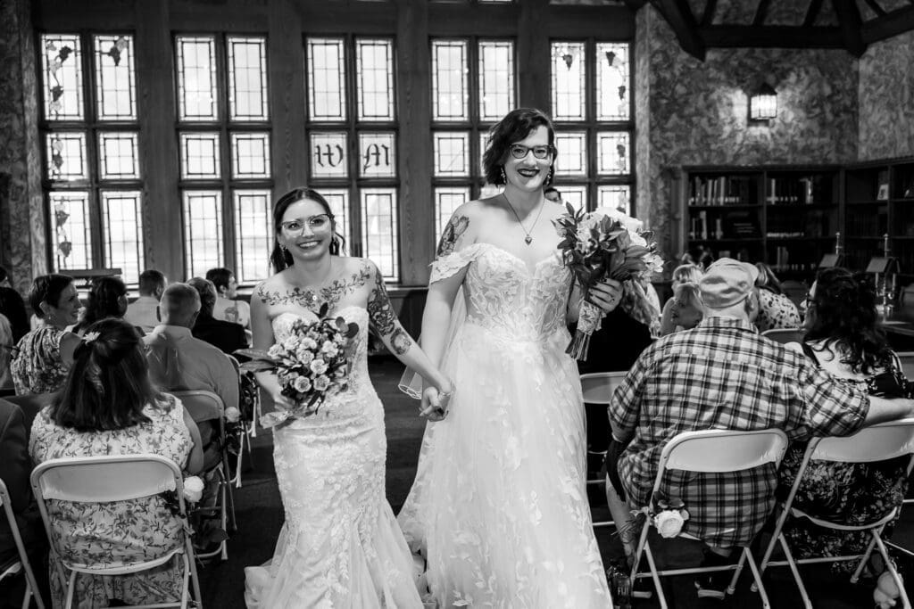 Columbus Ohio LGBTQ+ wedding at Wagnalls Memorial Library