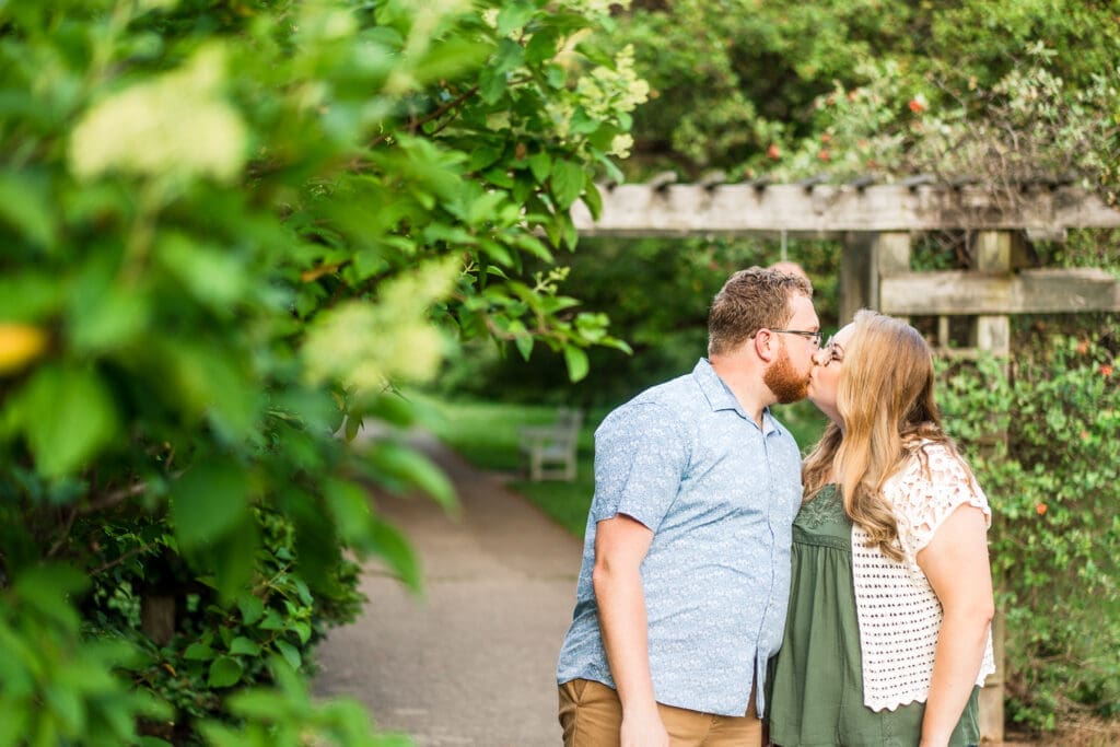 Engagement photos at Columbus Park of Roses.