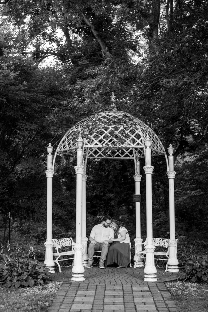 Engagement photos at the Columbus Park of Roses.