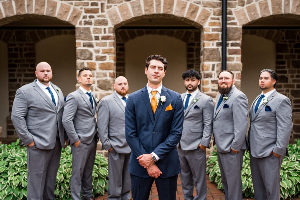 Groom and his groomsmen at a wedding a Pinnacle Golf Course in Grove City, Ohio.