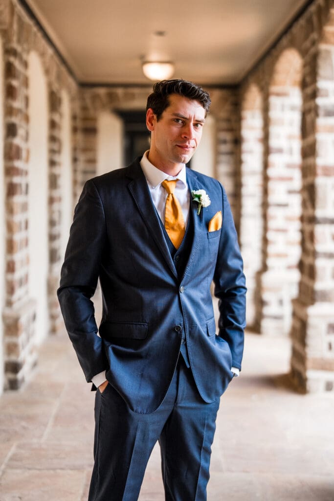 Groom portrait at a wedding a Pinnacle Golf Course in Grove City, Ohio.