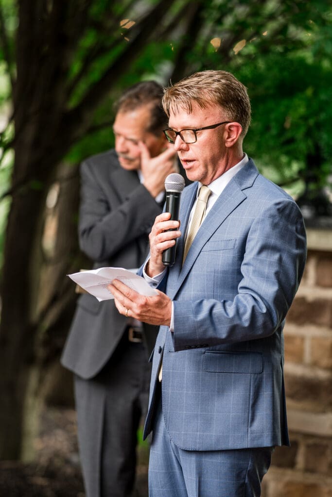 Outdoor wedding ceremony at Pinnacle Golf Club in Grove City, Ohio.