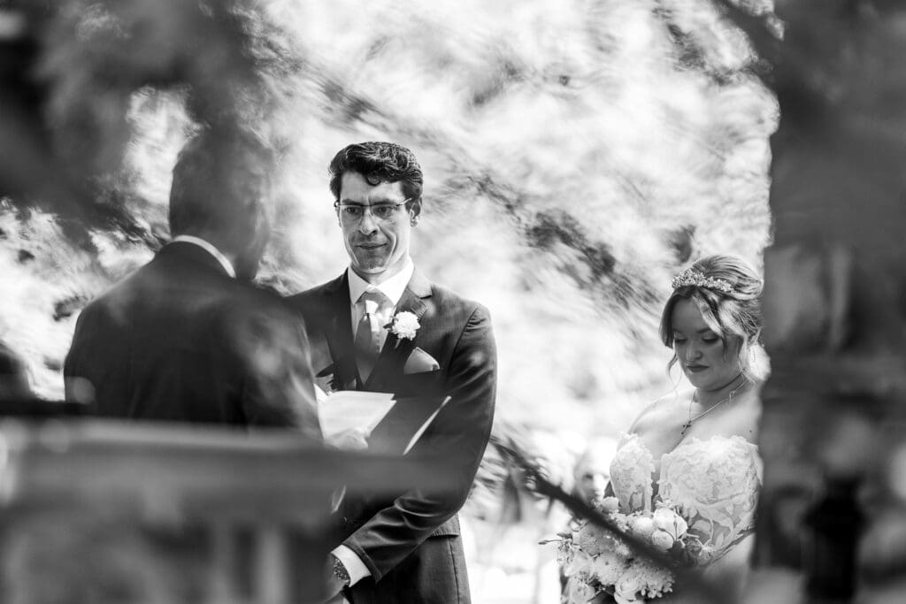 Outdoor wedding ceremony at Pinnacle Golf Club in Grove City, Ohio.