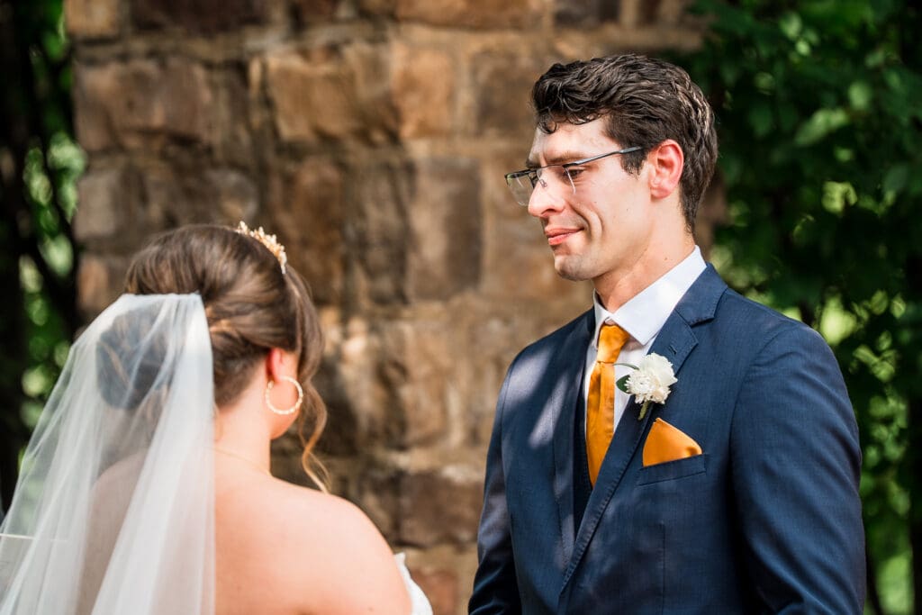 Outdoor wedding ceremony at Pinnacle Golf Club in Grove City, Ohio.