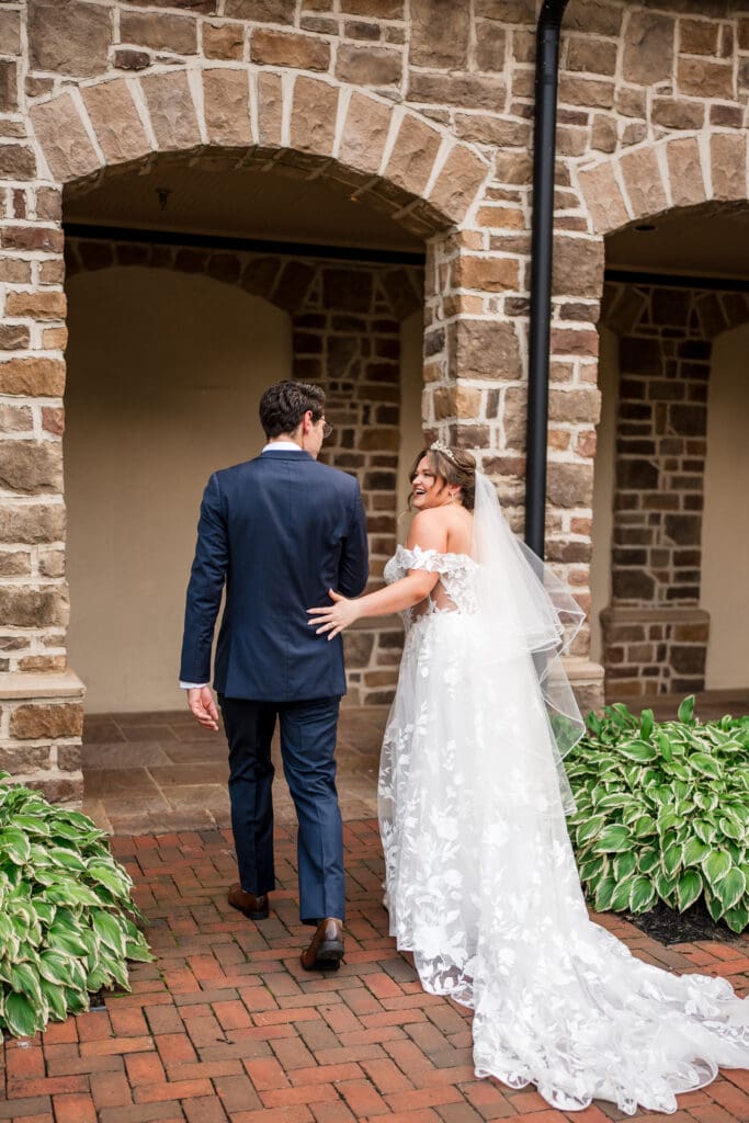 Outdoor wedding ceremony recessional at Pinnacle Golf Club in Grove City, Ohio.