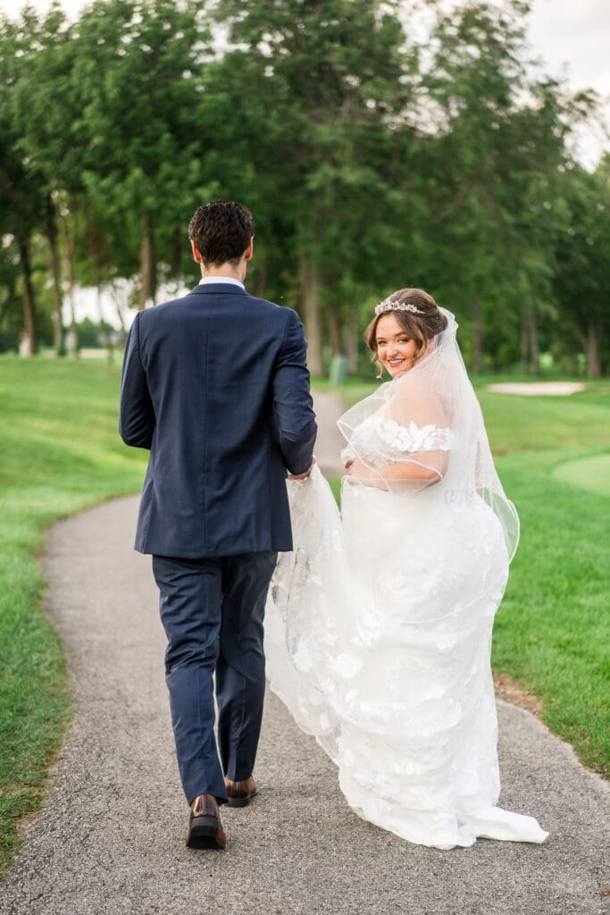 Candid wedding couple portrait at Pinnacle Golf Club in Grove City, Ohio.