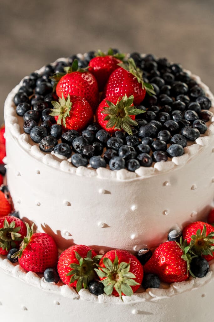 Strawberry Cream Golden Delight cake at Pinnacle Golf Club in Grove City, Ohio.